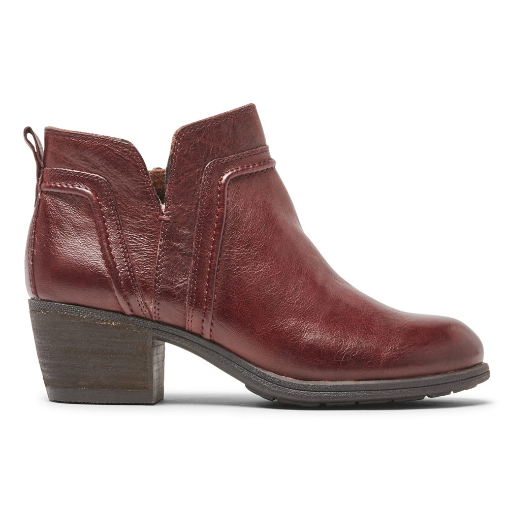 Rockport Booties For Womens Burgundy - Cobb Hill Anisa V-Cut - RZ2305798